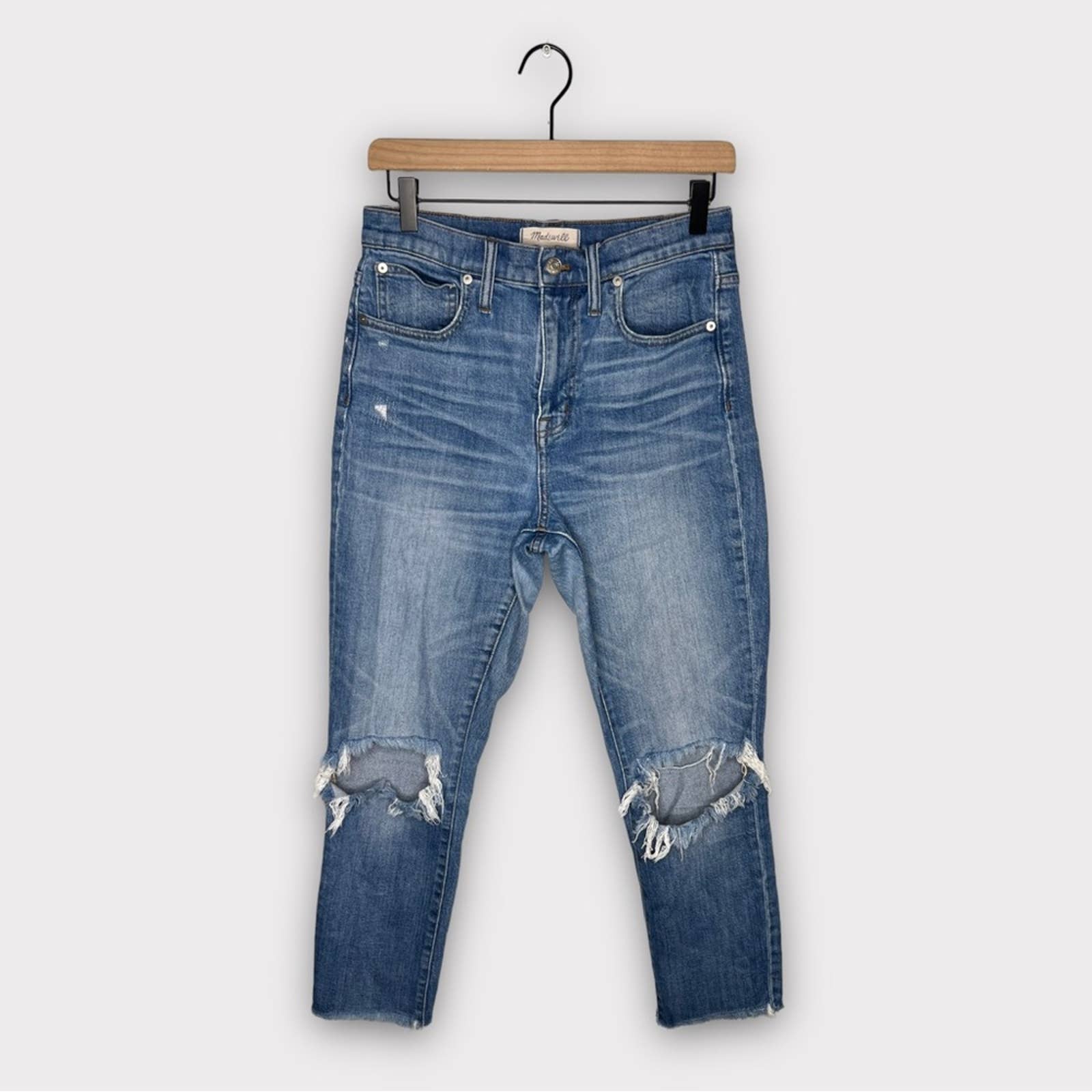 Madewell The High-Rise Slim Crop Boyjean: Knee-Rip Edition